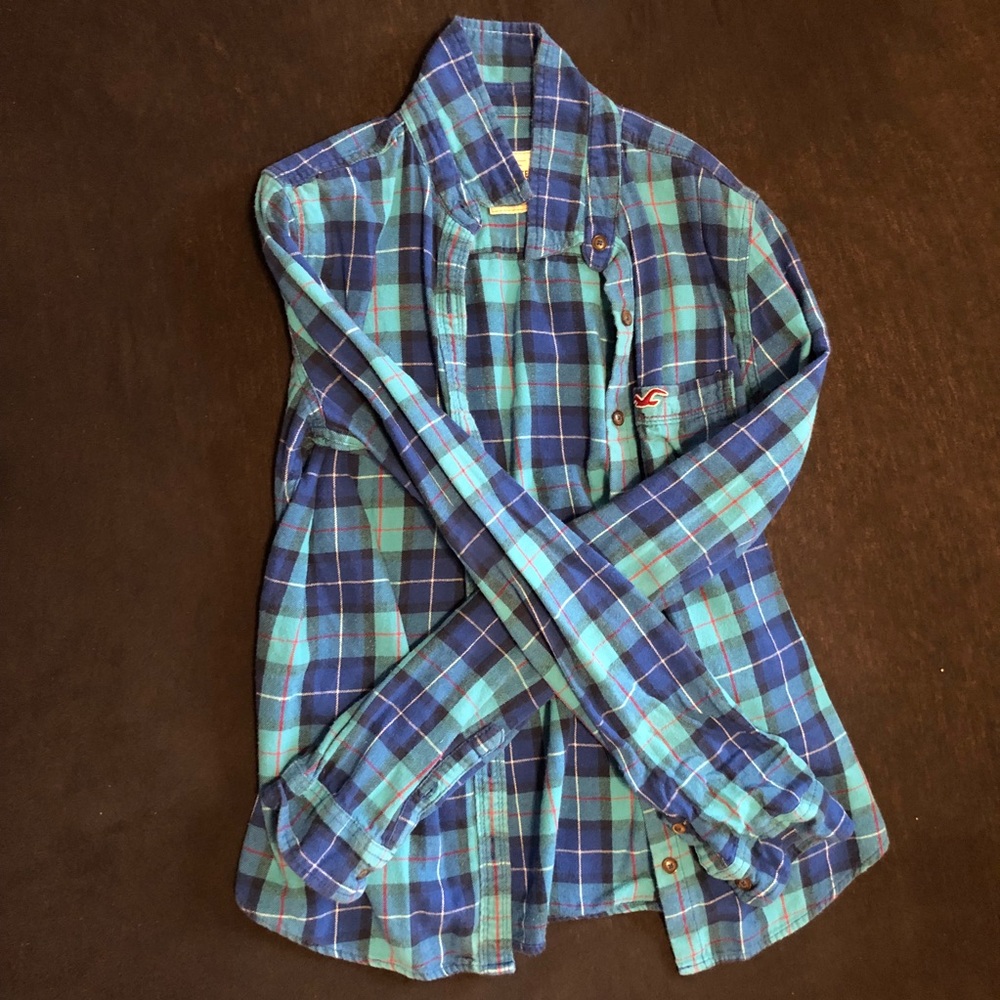 Blue, plaid flannel